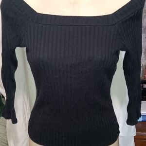 Elegant Black Off-Shoulder Sweater